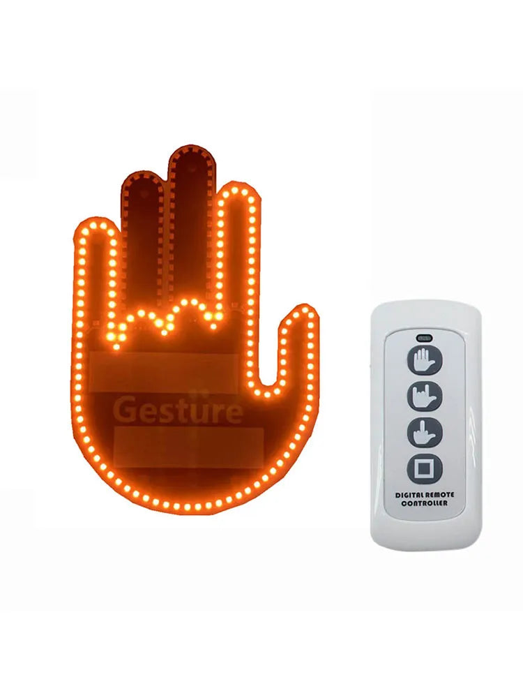 Gesture LED Car Middle Finger Car Light Give The Bird Wave to